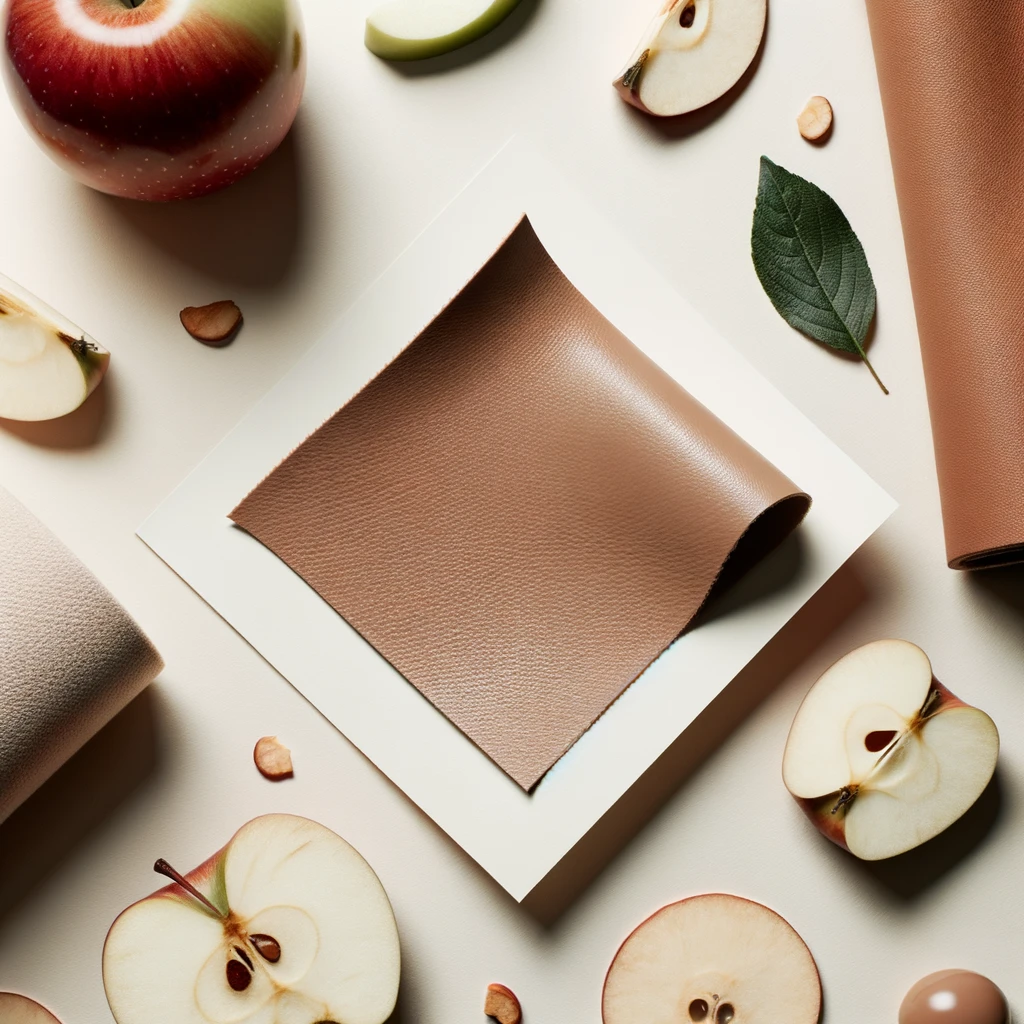 A sample of Apple Leather with apples around it