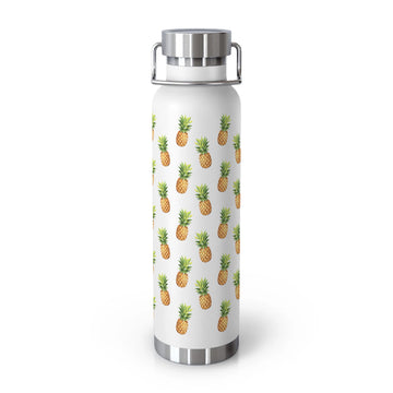 Pineapple lining print water bottle front view