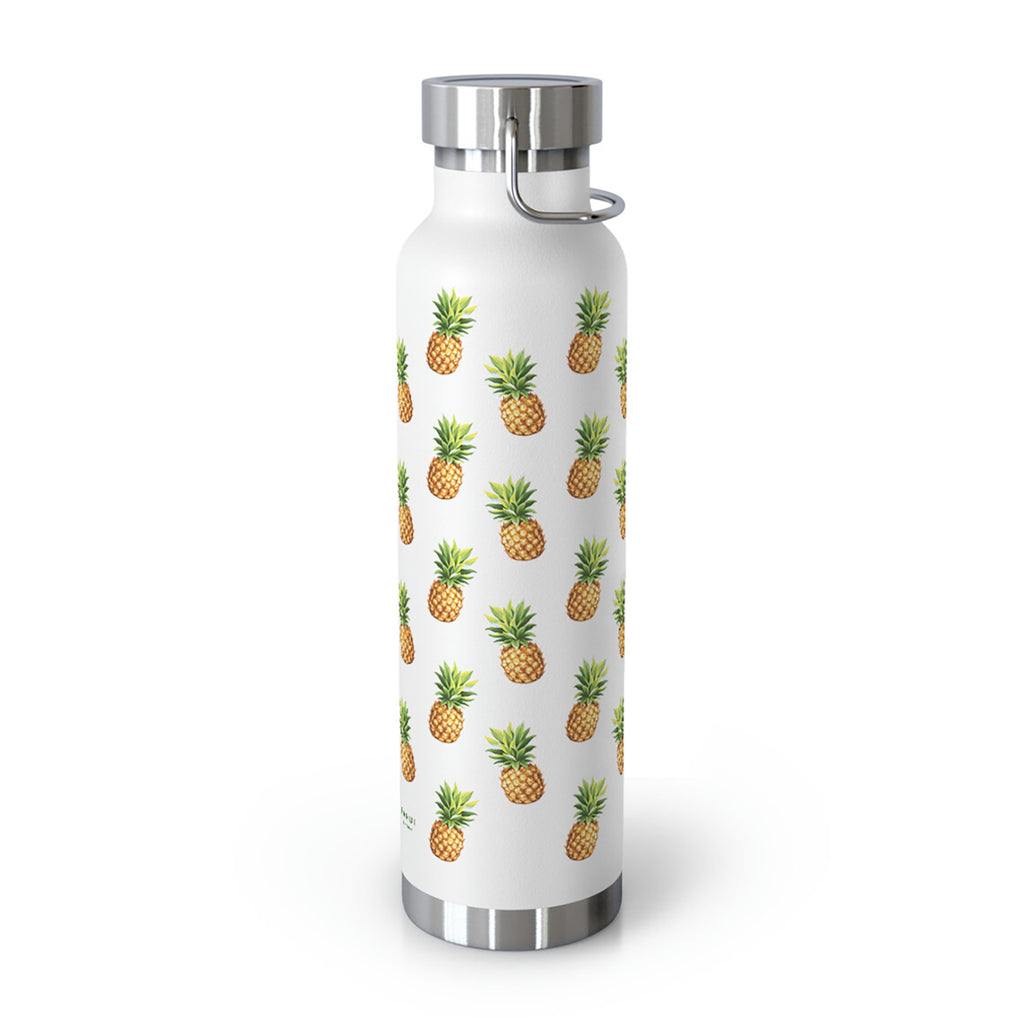 Pineapple lining print water bottle left side view