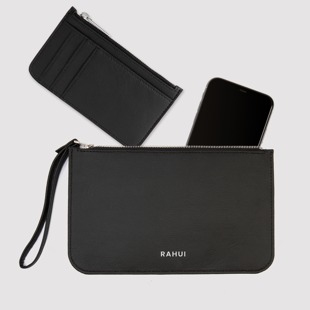Rahui Black Pinatex Sakura Mini Clutch Content View