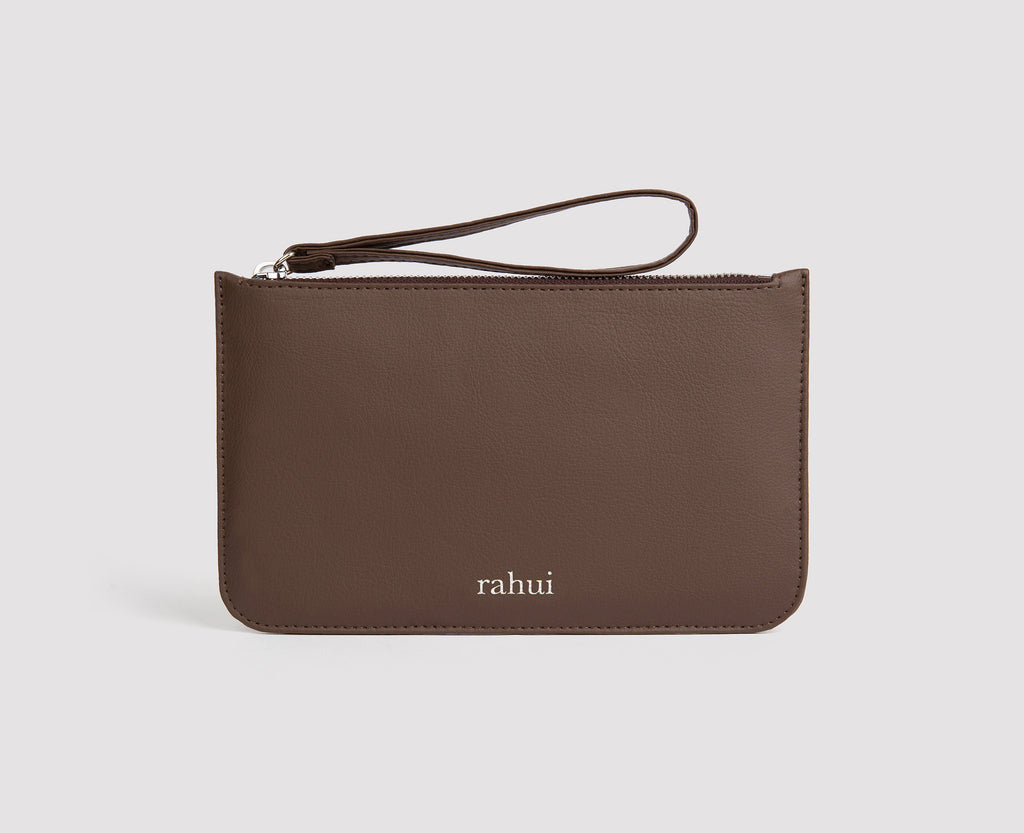 Rahui Brown Pinatex Sakura Mini Clutch Front