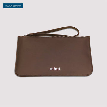 Rahui Brown Pinatex Sakura Mini Clutch Front Design Second
